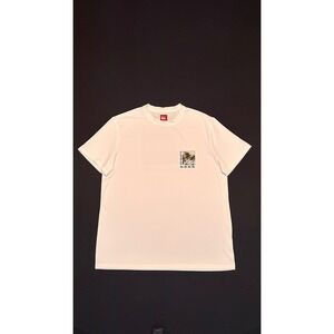 Quiksilver Mens White Short Sleeve Rash Guard UPF 50+ Palm Graphic Swim Shirt L